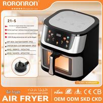 13L Stainless Steel Smart Air Fryer with Visible Basket - Household Oil-Free Electric Oven gray