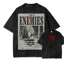 Historical Themes Anime Vinland Saga Manga Graphic Print T-shirt New Harajuku Streetwear Y2K Fashion Men Women Washed Cotton M gray