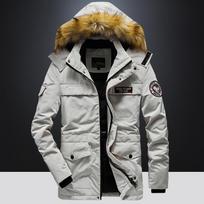 Žieminiai vyriški medvilniniai drabužiai, medvilnine paminkštintos striukės, laisvi ir įprasti vidutinio ir ilgio drabužiai, pastorinti ir šilti. 5XL white