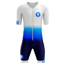 Cycling Suit Triathlon Onesie Tight Body Vertical Pattern Mountain Bike Road Bike Roller Skating Suit Breathable 2026  One-piece Cycling Suit Set M blue