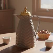 1L Water Dispenser Large Capacity Arabian Design Thermal Pot Elegant Middle Eastern Tea 4 brown