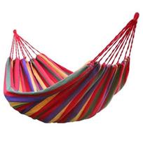 Portable Garden Canvas Hammock Canvas Bed Camping Hanging Porch Backyard Indoor Outdoor Swing Red brown
