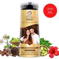 Kokila Hair Color Shampoo for Men & Women | No Ammonia - No Paraben | 10 Pair Free Gloves, Dark Brown 200Ml