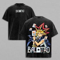 Yu Gi Oh Anime Printed T-shirt Vintage Washed Oversized T Shirt Men Women Clothing Summer Casual Short Sleeve Polyester Tees Tops L juoda