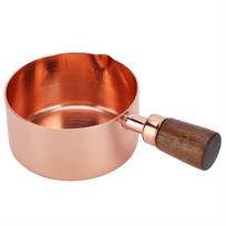 Sauce Pan Wooden Handle Rose Gold Stainless Steel Sauce Pot for Cooking Kitchen Ware1/3cup beige