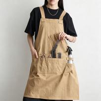 Unisex Waterproof Multi-Pocket Apron for Hairdressers, Baristas, and Home Use chaki