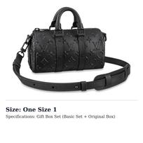 LOUIS VUITTON Keepall Karvės Odos Kryžmai Nešiojama Rankinė, Peties Rankinė Mini Vyriška Juoda M57960 One Size 1