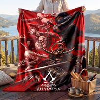 Warm Flannel Blanket Assassins Creed Pattern, Lightweight Comfortable Throw Blanket for Bed Sofa Use 130cmx150cm