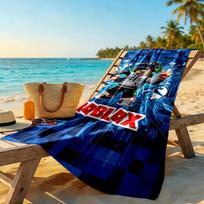 Roblox Beach Towel Super Soft & Absorbent Comfortable Lightweight Suitable for Sports, Travel, Swimming, Yoga, Bathroom, Beach, And Pool 80cmx160cm(31x63inch)