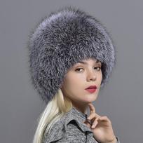 Natūralūs žieminiai lapės kailio kepurės moterims Tikras sidabrinės lapės megzta kepurė Balaclava Moteriška žiemos kepurė nuo sniego Prabangaus prekės ženklo kepurės Gorro Masculi pilka spalva