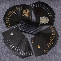 Black Gold Playing Cards Waterproof Poker Deck Magic Trick Cards Professional Board Game Gift Set Premium Collection šviesiai pilka spalva