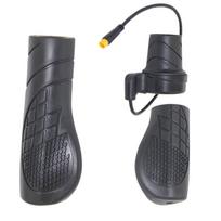 Half Twist Throttle Anti Slip Modified Half Throttle Handle with Water Proof Plug for Electric Bike Scooter Conversion black