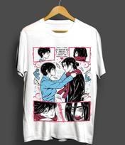 Attack On Titan Eren And Mikasa T-Shirt Girl Horror Anime AOT T-shirt White 140 white