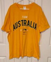 TEAM AUSTRALIA 2024 Olympic Games Yellow Short Sleeve Crew Neck TShirt Size 2XL Unisex T-Shirt S orange
