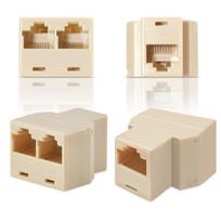 4pcs Extension Plug RJ45 Connector Splitter 1 to 2 LAN Port Splitter  Office Network