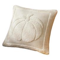 Fall Throw Pillow Cover 18 x18  Plush Pumpkin Pillow Cover Fluffy Maple Leaf Decorative Cushion Cover for Halloween Autumn Farmhouse Home Couch F white
