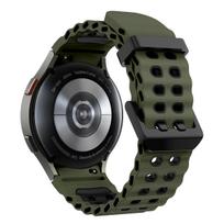 Silikoninis dirželis Samsung Galaxy Watch 7 6 5 44mm 40mm Sportinis kvėpuojantis pakaitinis apyrankės laikrodis 4 6 classic 47mm 46mm 43mm Galaxy 4 5 40mm black