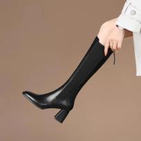 Fashion Knee Thigh High Sock Boots Women Winter Sexy Boot New Women's Long Shoes for Women Elegant Autumn High Boots Wedges Elastic Hot 40 juoda