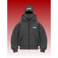 Men's Y2K Hooded Zipper Parka Warm Autumn Winter Sports Casual Couple Hooded Shirt Face XXL black
