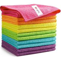 Orighty Microfiber Cleaning Cloth Pack Of 12, Microfiber Towels For Cars, Highly Absorbent Car Cleaning Supplies, Lint Free Cloths Clean Rags For Car red