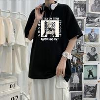 New Attack on Titan Anime Tshirt Men Cool Hange Zoe Cartoon Vintage Harajuku Shingeki No Kyojin Summer Oversize Short Sleeve T Shirt XXL pilka