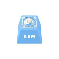 Zhai Dian She Genuine Emilia Keycaps from Re:Zero Anime Series Keycaps white