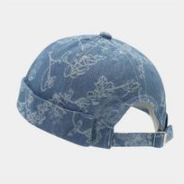 LDSLYJR Four Seasons Cotton Print Docker Cap Brimless Hat Beanie Hats Landlord Sailor Cap Men and Women 220 56-60cm Wear gray