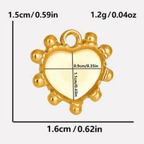 6pcs Real Gold Plated Sun Moon Star Charm Cross Stainless Steel Charms For Jewelry Making Supplies Flower Heart Handmade Pendant beige
