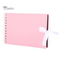 Travel Photo Journal 8.5 x 6 Inch DIY Album, Commemorative Scrapbook 30 Pages Receipt Organizer Book Blank Scrapbooks, Paper Memory for Traveling rožinė