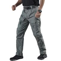 Men's Waterproof Tactical Military Cargo Pants Multi Pockets SWAT Army Combat Pants for Outdoor Hiking Daily Work Wear M armijos žalia spalva