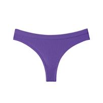 Women's Seamless Low Sexy Thong Panties for Sports and Daily Wear XXL violetinė