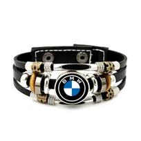 Automobilio logotipas Apyrankė Odinė apyrankė Vyrams Moterims Dovana BMW E90 E92 M3 E60 E61 F10 F30 F48 G30 G38 X2 X3 X4 X5 X6 X7 M black