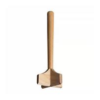Wooden Meat Chopper,4 Tip Ground Beef Smasher Hamburger Smasher Tool,Potato Masher Utensils Ground Meat Chopper beige