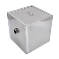 30x30x30cm Commercial Grease Trap Stainless Steel Connection Grease Interceptor for 50mm Inner Pipe Diameter white