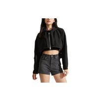 Calvin Klein Jacquard Tape Hooded Zip-Up Sweatshirt Women Sweatshirts Space-Black J222938-BEH S black