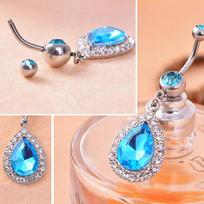 Crystal Rhinestone Pendant Belly Button Body Piercing Navel Ring Jewelry Charms AVE white