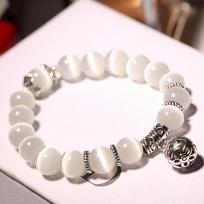 Women's Opal Beads Bracelets Crystal Fashion Bracelet Vintage Braceletes AVE white