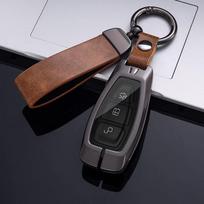 Madingas automobilio nuotolinio valdymo pultelio dėklas Korpusas Fob Ford Focus 3 4 ST Mondeo MK3 MK4 Fiesta Fusion Kuga Ecosport Apsaugos Aksesuarai ruda