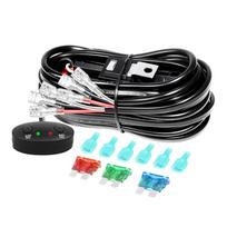 RIGIDON LED Light Bar Wire Harness Kit 18AWG On-Off Switch Power Relay 1 Piece 2 Light gray