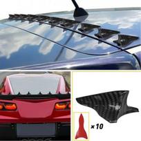 10X Shark Vortex Fin Diffuser Generator For Roof Car Spoiler Bumper Carbon Fiber gray