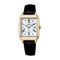 Seiko Watch Lucia Grow Square Design Solar Radio-Controlled Watch SSVW212 Women's Silver + Lady Gold