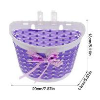 Bike Basket With Handlebar Grips And Tassels Streamers Boys Girls Mountain Road Bike Cycling Equipment Bicycle Accessory violetinė