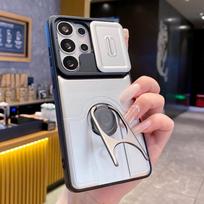 Shockproof Armor Case For Samsung S26 Ultra S25 FE S24 S23 Plus A35 A55 A16 A26 A36 A56 A17 A37 A57 5G Sliding Lens Protection Ring Stand Cover For Samsung A57 sidabras