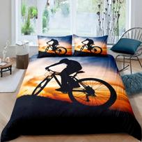 Dviračio vairuotojo užvalkalas kūdikiams, Kalnų dviračio patalynės komplektas paaugliams ir suaugusiems, Akvarelinis dygsniuotas užvalkalas 140x200cm black