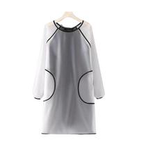 Oil-proof Kitchen Cooking Apron Waterproof Catering Work Clothes Casual TPU Apron  BBQ Black Style C gray