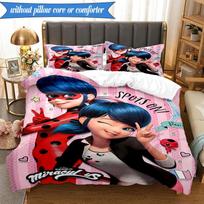 3PCS Miraculous Adventures Bedding Set,Including 1pc Duvet Cover And 2pcs Pillowcases Perfect for Bedroom, Dormitory, Fan Christmas gift 140cmx210cm blue