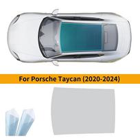For Porsche Taycan 2020 2021 2022 2023 2024 TPU Pre Cut Sunroof UV Protection Film Heat Insulation Awning Supplies One Size gray