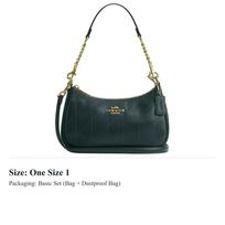 COACH Teri Leather Shoulder Bag Medium Women's Green CDP32-IMCEH One Size 1 gray