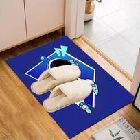Space Adventure Astro Bot Rug Game Carpet, Floor Mat for Bedroom Living Room Entryway Rug, Home Decor Idea Gift for Christmas birthday 40cmx60cm blue