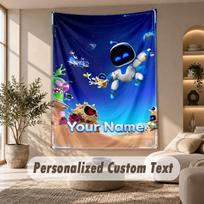 Astro Bot Tapestry, Personalized Custom Text, Wall Hanging Tapestry For Living Room Home Wall Decor 100cmx150cm